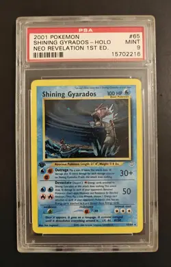 Pokemon Shining Gyarados 2001 1st Edition Neo Revelation Holo 65/64 PSA 9 Mint - Image 1