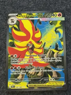 Pokemon TCG Mega Pyroar EX Full Art Ultra Rare Holo English Chaos Rising 099/086 - Image 1