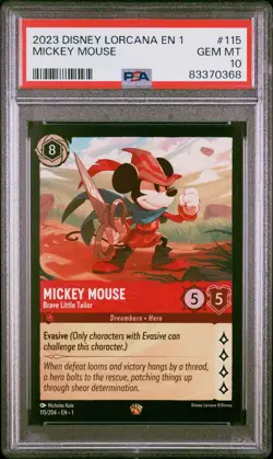 DISNEY LORCANA EN 1-THE FIRST CHAPTER MICKEY MOUSE - BRAVE LITTLE TAILOR PSA 10 - Image 1