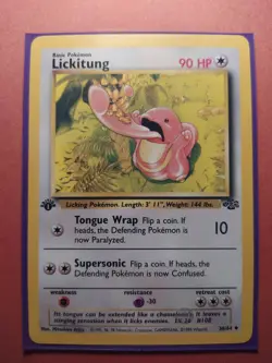 Lickitung 1st Edition Jungle 1999 Uncommon Near Mint Pokemon Card 38/64 + Sleeve - Image 3