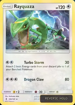 Rayquaza Reverse Holo Guardians Rising #106 Pokemon TCG - Image 1