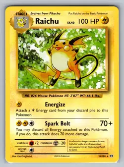 Raichu XY - Evolutions #36/108 Rare Pokemon Card - Image 1