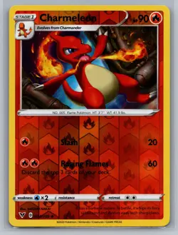 Charmeleon SWSH04: Vivid Voltage #024/185 Uncommon,Reverse Holo Pokemon Card - Image 1