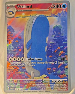 Wailord Pokemon TCG Illustration Rare Full Art Holo Sv09 162/159 ENG HP240 - Image 1