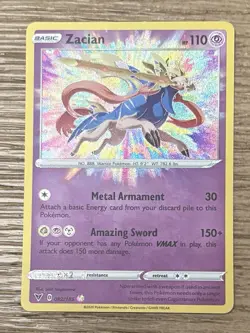 Zacian 82/185 Vivid Voltage Amazing Rare AR Foil Pokemon Card Sword Shield NM - Image 1