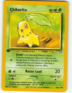 Chikorita - 1st Edition - 54/111 Neo Genesis - Pokemon TCG - 2000 - Image 1