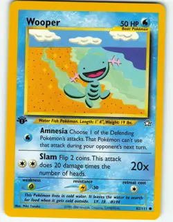 Wooper - 1st Edition - 82/111 Neo Genesis - Pokemon TCG - 2000 - Image 1