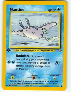 Mantine - 1st Edition - 64/111 Neo Genesis - Pokemon TCG - 2000 - Image 1