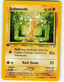 Sudowoodo - 1st Edition - 77/111 Neo Genesis - Pokemon TCG - 2000 - Image 1