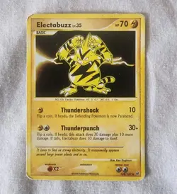 Pokemon TCG Electabuzz - 128/127 Secret Rare Non-Holo Card 2009 Platinum - LP - Image 1