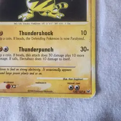 Pokemon TCG Electabuzz - 128/127 Secret Rare Non-Holo Card 2009 Platinum - LP - Image 4