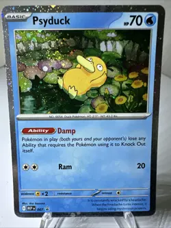 *SWIRL* Psyduck 007 Mega Evolution Black Star Promo Cosmo Holo Pokemon TCG NM - Image 1