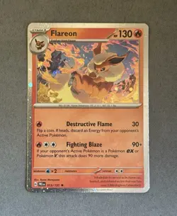 Pokemon TCG Flareon 013/131 Cosmo Holo Rare - Prismatic Evolutions NM/M - Image 1
