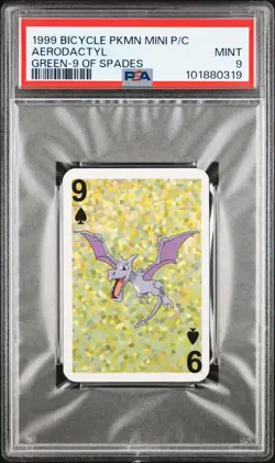 1999 BICYCLE POKEMON MINI PLAYING CARDS GREEN DECK AERODACTYL PSA 9 - Image 1