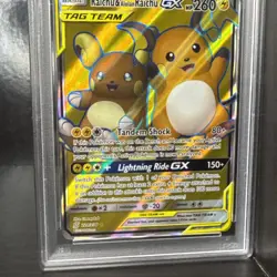 Pokemon Raichu & Alolan Raichu GX 220/236 Unified Minds Holo Rare PSA 9 2019 - Image 4