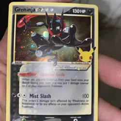 Pokemon TCG Greninja Gold Star SWSH144 Celebrations Black Star Promo Card - Image 1