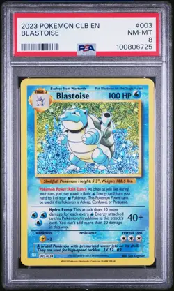 2023 POKEMON CLB EN #003 BLASTOISE PSA 8 MINT CLASSIC - Image 1