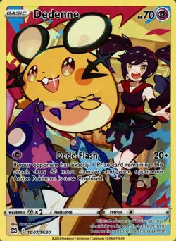Dedenne TG07/TG30 Holo Brilliant Stars Trainer Gallery Pokemon NM - Image 1