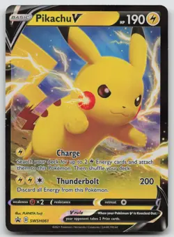 Pikachu V SWSH061 Holo Promo Sword & Shield Promo Pokemon Holo Near Mint - Image 1