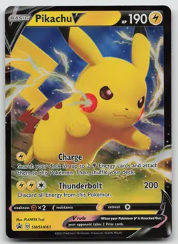 Pikachu V SWSH061 Holo Promo Sword & Shield Promo Pokemon Holo Near Mint - Image 1