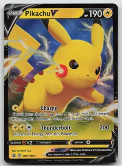 Pikachu V SWSH061 Holo Promo Sword & Shield Promo Pokemon Holo Near Mint - Image 1