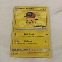 Ash’s Pikachu SM111 Promo Pokemon Card Pokemon Card - Image 1