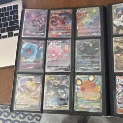 Nintendo Pokemon TCG 9-Card Binder Lot Charizard GX Mewtwo GX Gengar V Full Art - Image 1