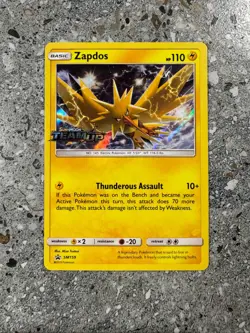 Pokemon TCG Cards Prerelease Zapdos SM159 Team Up Promo Holo NM - Image 1