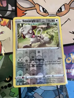 Smeargle 128/203 Pokemon Card Evolving Skies Rare 80 HP Rev Holo NM - Image 1