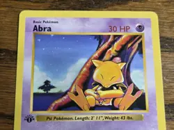 Pokemon 1st Edition Base Set #43/102 Shadowless Abra *not played* - Image 2