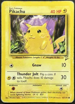 POKEMON~PIKACHU~87/130~SET BASE 2~ENG~PR - Image 1