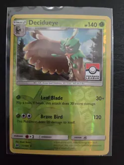 Decidueye 11/149 Sun & Moon League Stamped Promo Pokemon TCG Card NM - Image 1