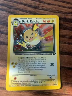Pokemon TCG Dark Raichu 83/82 Team Rocket 1st Edition Holo Secret Rare English - Image 1