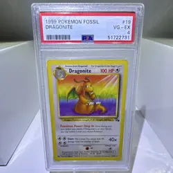 DRAGONITE 19/62 FOSSIL POKEMON PSA 4 - Image 1