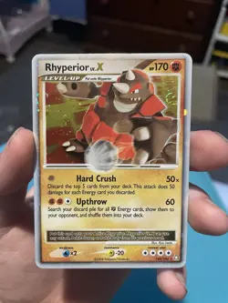 Pokemon TCG Rhyperior LV.X Holo Card 145/146 Legends Awakened MP - Image 1