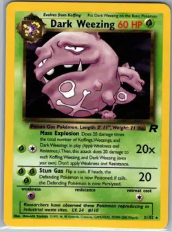 Dark Weezing 31/82 Non Holo Team Rocket - Pokemon Card - NM - Image 1