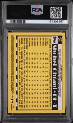 Shohei Ohtani 26 Topps Update Silver Pack 1990 Chrome Promo Topps PSA 8 - Image 2