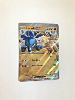 Miscut Lucario ex 082/142 Stellar Crown Holo Pokemon Card - Image 1