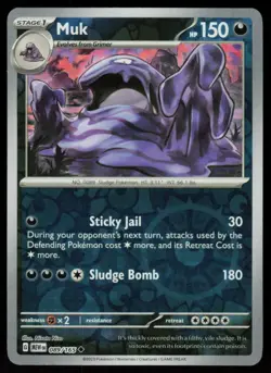 Muk 089/165 Uncommon 151 Pokemon Reverse Holo Near Mint - Image 1