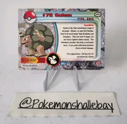 Golem #76 - Pokemon Topps Series 1 Card *LP* Holo - BLUE LABEL - Image 4