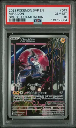 PSA 10 Miraidon 013 Pokemon Center Black Star Promo SV Base GEM MINT Pokemon - Image 1