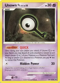 POKEMON Unown [Q] #49/100 Normal Majestic Dawn NM - Image 1