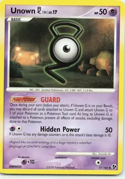 POKEMON Unown [G] #57/106 Great Encounters NM - Image 1