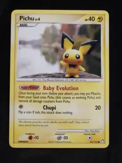 2007 POKEMON PICHU 93/123 MYSTERIOUS TREASURES YUKA MORII NON-HOLO NM-LP - Image 1