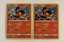 2X Litten SM08 Sun & Moon Promo Pokemon English Cosmo Holo 2014 LP - Image 1