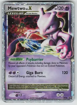 Mewtwo LV.X DP28 Holo Promo Diamond and Pearl Promos Pokemon Holo Damaged - Image 1