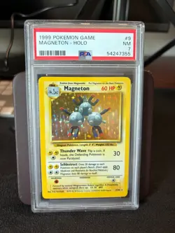 1999 Pokemon Base Set Magneton Holo #9 PSA 7 Near Mint WOTC Original - Image 1