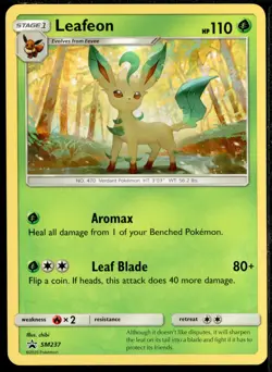 Leafeon SM237 Black Star PROMO Non-Holo Pokemon Card - Image 1