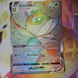 Celebi VMAX ⭐ 199/198 Holo Rainbow Rare Chilling Reign 2021 Pokemon NM - Image 1