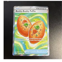 Pokemon Buddy-Buddy Poffin Trainer Item Ultra Rare Holo Mega Evolutions - Image 1